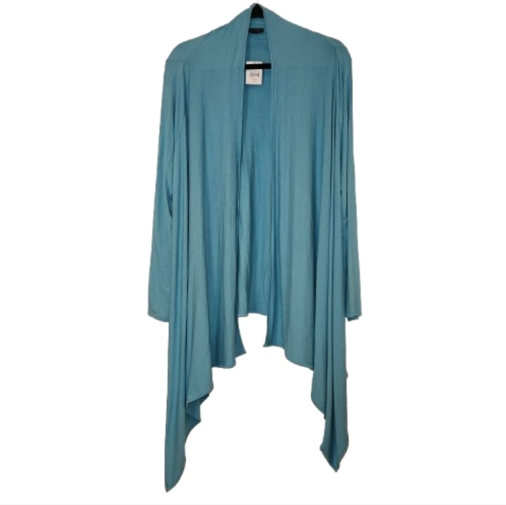 NWT J Jill Wearever Collection Waterfall Open Front Cardigan Turquoise Size M